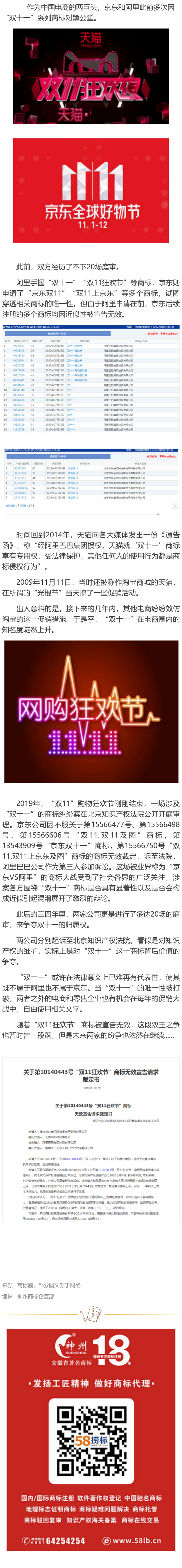 “雙11狂歡節(jié)”商標(biāo)被無效宣告，附裁定書