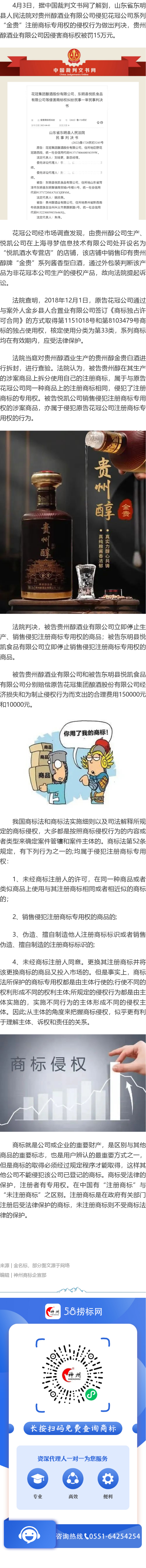 貴州醇酒業(yè)因侵害商標權(quán)被罰15萬元！