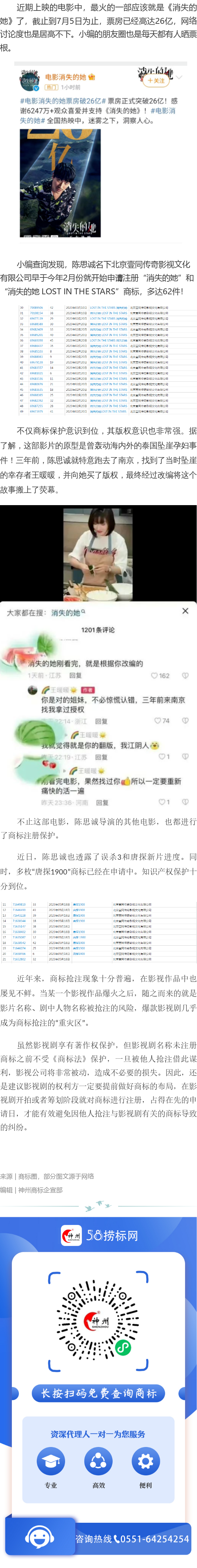 《消失的她》票房創(chuàng)新高，版權(quán)，商標(biāo)也早已布局！